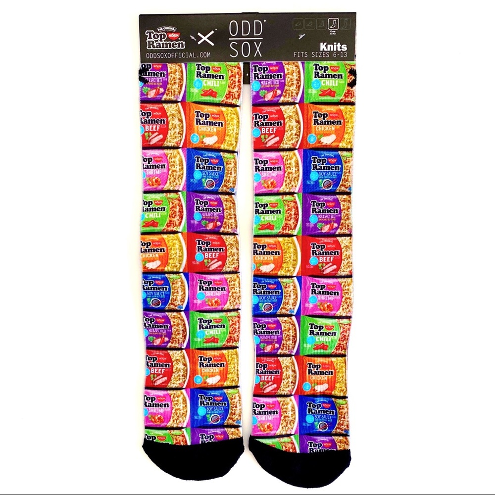 Odd Sox Top Ramen Noodles Crew Socks Mens Womens Nissin Fun Funny Gift Colorful